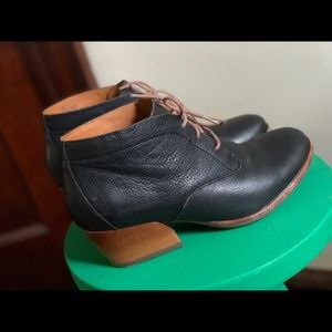 Ankle black and brown booties